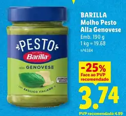 Lidl Barilla molho pesto alla genovese promoção