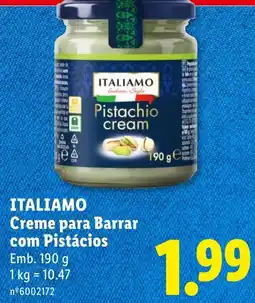 Lidl Italiamo creme para barrar com pistácios promoção