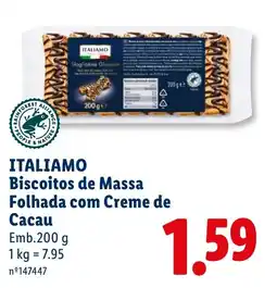 Lidl italiamo biscoitos de massa folhada com creme de cacau promoção