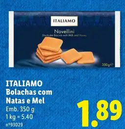 Lidl Italiamo bolachas com natas e mel promoção