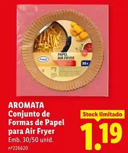 Lidl Aromata conjunto de formas de papel para air fryer promoção
