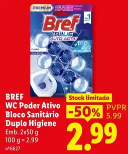 Lidl Bref wc poder ativo bloco sanitário duplo higiene promoção
