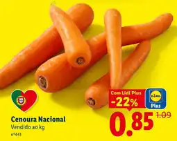 Lidl Cenoura Nacional promoção