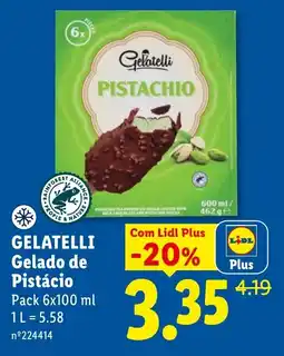 Lidl Gelatelli Gelado de Pistácio promoção