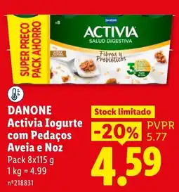 Lidl Danone Activia Iogurte com Pedaços Aveia e Noz promoção
