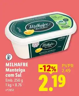 Lidl Milhafre manteiga com sal promoção