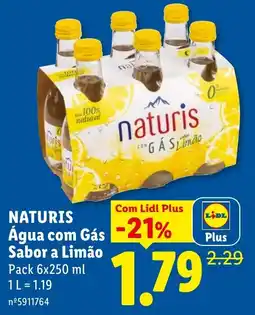 Lidl Naturis Água com Gás Sabor a Limão promoção