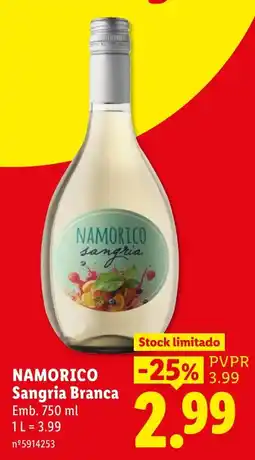 Lidl Namorico sangria branca promoção
