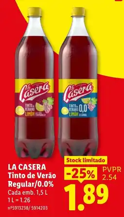Lidl La Casera Tinto de Verão Regular/0.0% promoção