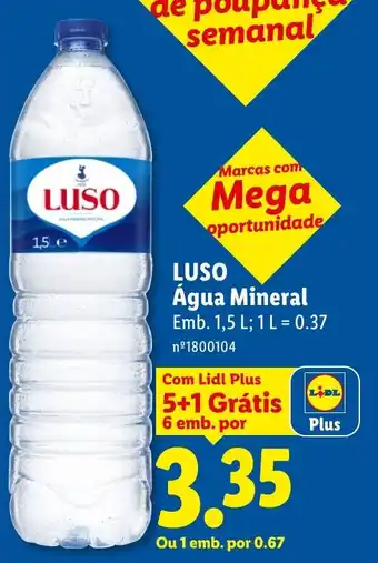 Lidl Luso água mineral promoção
