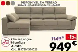Conforama Chaise Longue Microfibra Argos promoção