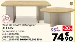 Conforama mesa de centro retangular hillary promoção