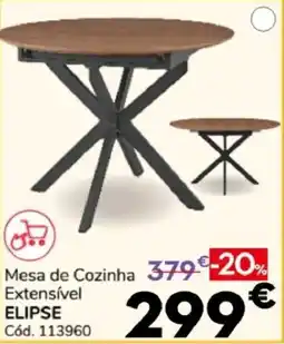 Conforama Mesa de cozinha extensível ellipse promoção