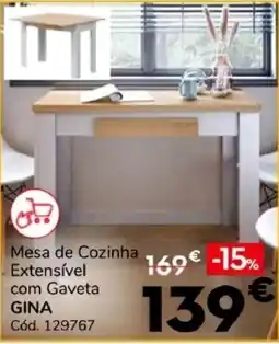 Conforama Mesa de cozinha extensível com gaveta gina promoção