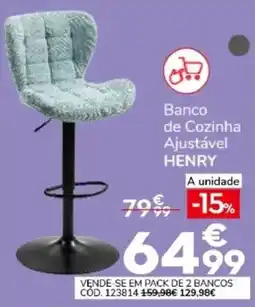 Conforama Banco de cozinha ajustável henry promoção