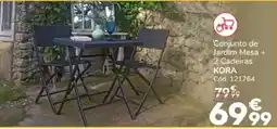 Conforama Conjunto de Jardim Mesa + 2 Cadeiras KORA promoção