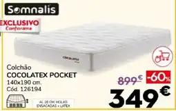 Conforama Somnalis colchão cocolatex pocket promoção