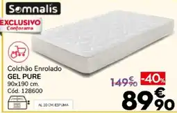 Conforama Somnalis colchão enrolado gel pure promoção