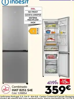 Conforama Indesit combinado inkf 8251 s4e promoção