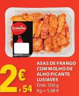 E.Leclerc Asas de frango com molho de alho picante lusiares promoção