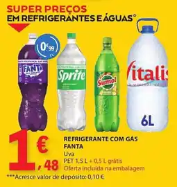 E.Leclerc refrigerante com gás fanta uva promoção