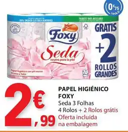 E.Leclerc Papel higiênico foxy seda 3 folhas promoção