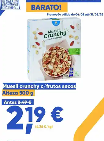 Muesli crunchy c/frutos secos Alteza