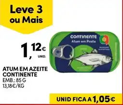 Continente Atum em azeite continente promoção