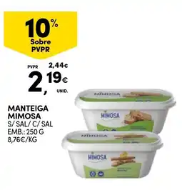 Continente Manteiga mimosa s/sal/c/sal promoção