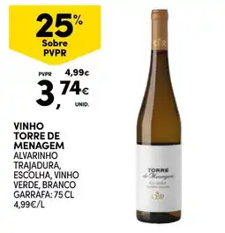 Continente vinho torre de menagem alvarinho trajadura, escolha, vinho verde, branco promoção
