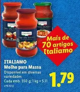 Lidl Italiamo - molho para massa promoção