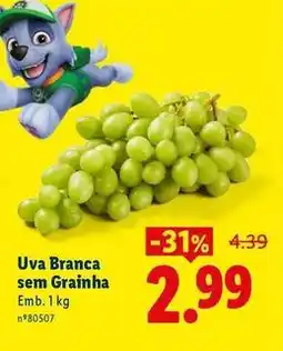 Lidl Uva branca sem grainha promoção