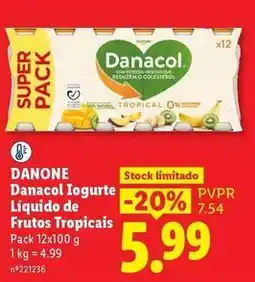 Lidl Danone - danacol iogurte liquido de frutos tropicais promoção