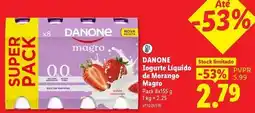 Lidl Danone - iogurte liquido de morango magro promoção