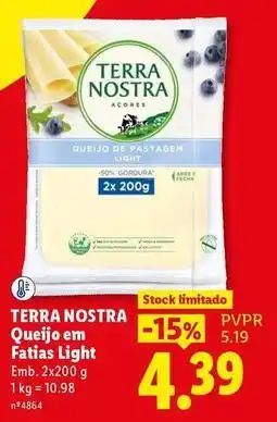Lidl Terra nostra - queijo em fatias light promoção