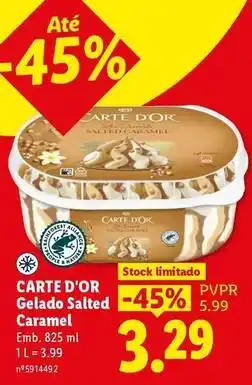 Lidl Carte d'or - gelado salted caramel promoção