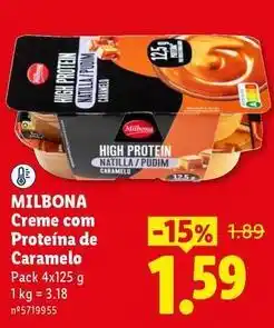 Lidl Milbona - creme com proteina de caramelo promoção