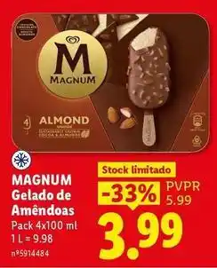 Lidl Magnum - gelado de amêndoas promoção