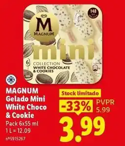 Lidl Magnum - gelado mini white choco & cookie promoção