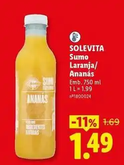 Lidl Solevita - sumo laranja/ananas promoção
