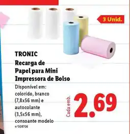 Lidl TRONIC Recarga de Papel para Mini Impressora de Bolso promoção