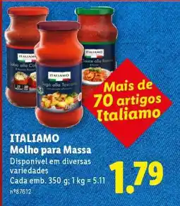 Lidl ITALIAMO Molho para Massa promoção