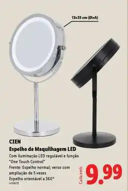 Lidl CIEN Espelho de Maquilhagem LED promoção