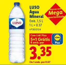 Lidl Luso Água Mineral promoção