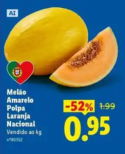 Lidl Melão Amarelo Polpa Laranja Nacional promoção
