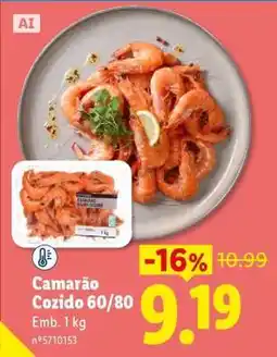 Lidl Camarão Cozido 60/80 promoção