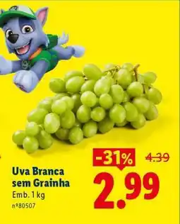 Lidl Uva Branca sem Grainha promoção