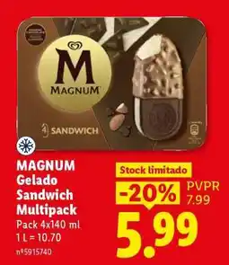 Lidl MAGNUM Gelado Sandwich Multipack promoção