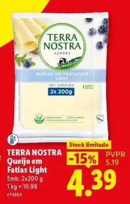Lidl TERRA NOSTRA Queijo em Fatias Light promoção