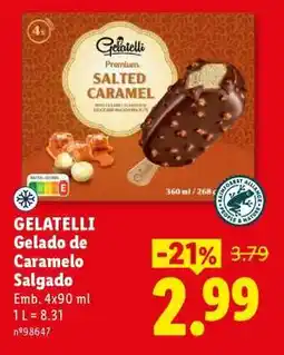 Lidl GELATELLI Gelado de Caramelo Salgado promoção